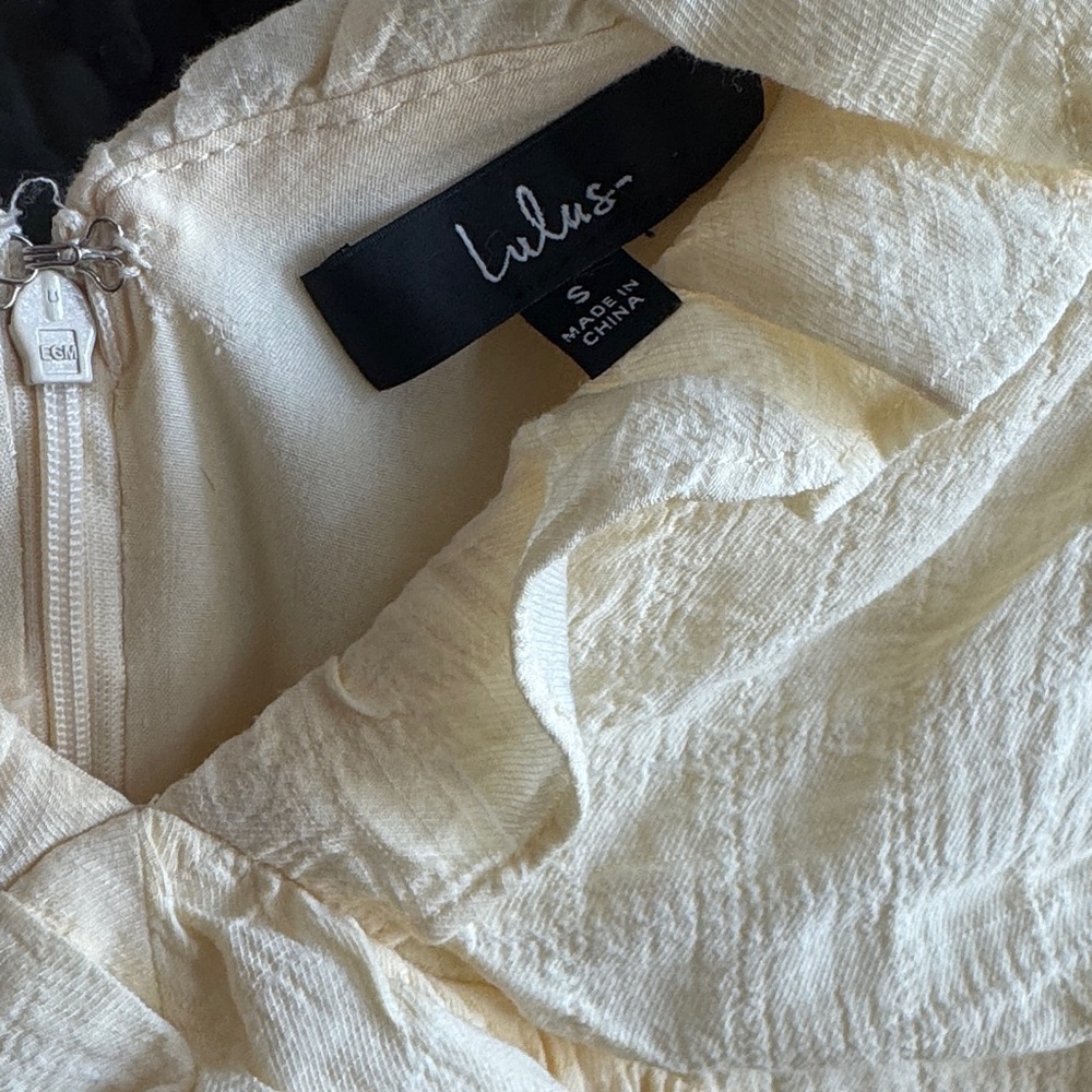 Lulu's Pale Yellow Ruffle Mini Dress - Picture 2 of 4